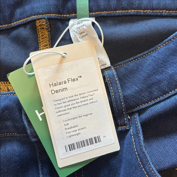 Halara Flex Mid Rise Pockets Casual Bootcut Navy Blue Jeans Size Medium NWT - Picture 6 of 9